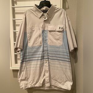 Under Armour Fishing Shirt Men’s Button Up Vented Heat Gear Loose Fit 2XL / XXL
